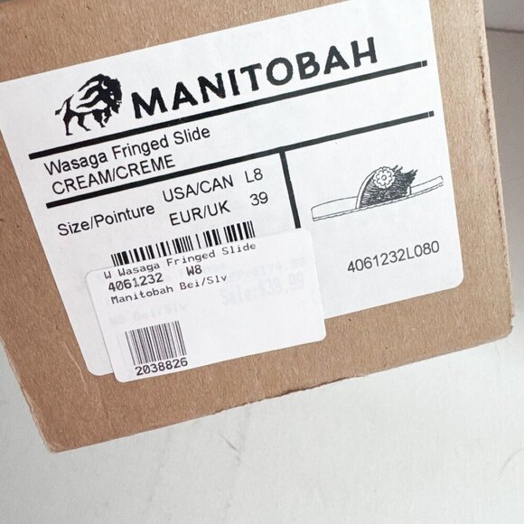 Manitobah Women's Wasaga Fringed Slides Light Beige  Leather 8 - Picture 12 of 12